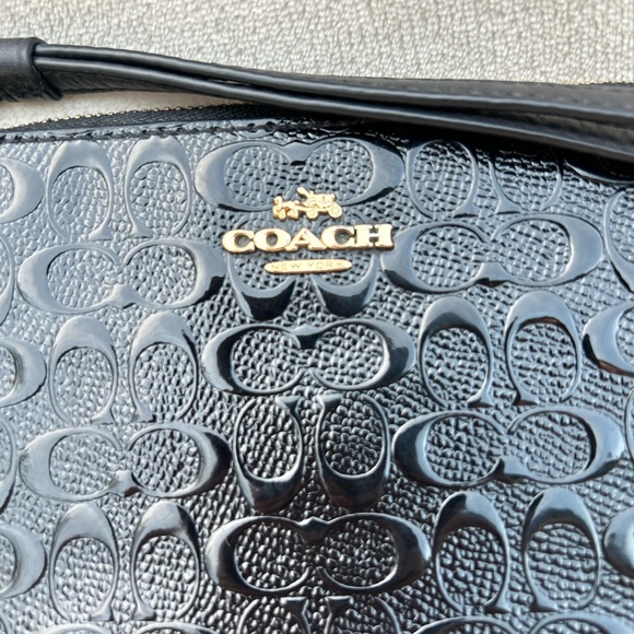 Black Coach Patent Leather Wristlet - Picture 3 of 6